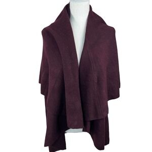 Unbranded Plum Purple Waterfall Shawl Vest Cardigan One Size Reversible